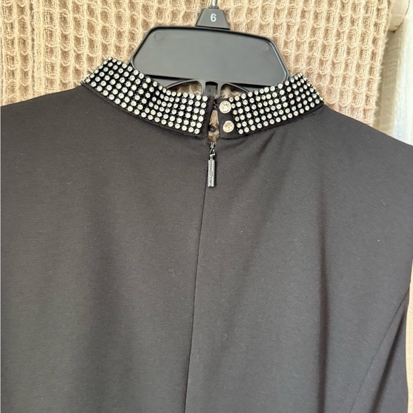 Karl Lagerfeld Black Mini Dress with Silver Accents - Picture 3 of 7